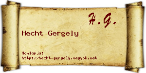 Hecht Gergely névjegykártya